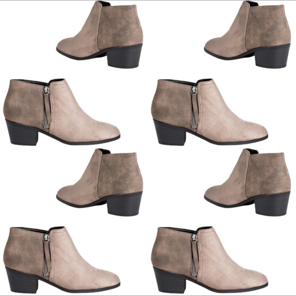 Ankle Boots Side Zip Two Tone #6 NEW - Picture 3 of 10